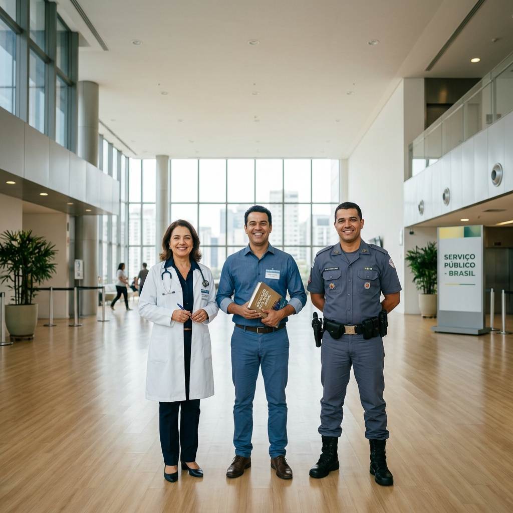 Servidores públicos: médico, professor e policial